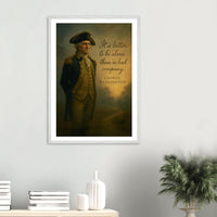 Framed portrait of George Washington, father of a nation, ready to hang.