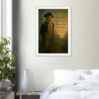 Framed portrait of George Washington, father of a nation, ready to hang.