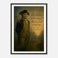 Framed portrait of George Washington, father of a nation, ready to hang.