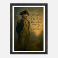 Framed portrait of George Washington, father of a nation, ready to hang.