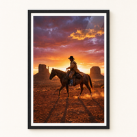 Into the Dusk framed print, matte black frame, clean studio product view on premium semi-glossy paper.