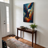 Wings of Liberty — Soaring Eagle canvas above an entryway console