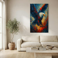 Wings of Liberty — Soaring Eagle canvas in a modern living room