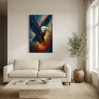 Wings of Liberty — Soaring Eagle canvas in a modern living room