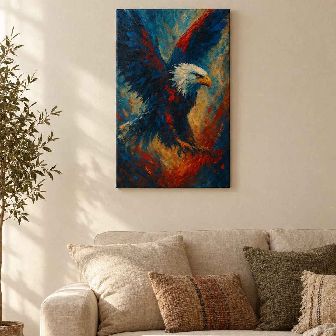 Wings of Liberty — Soaring Eagle canvas in a living room