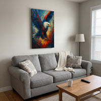 Wings of Liberty — Soaring Eagle canvas in a living room